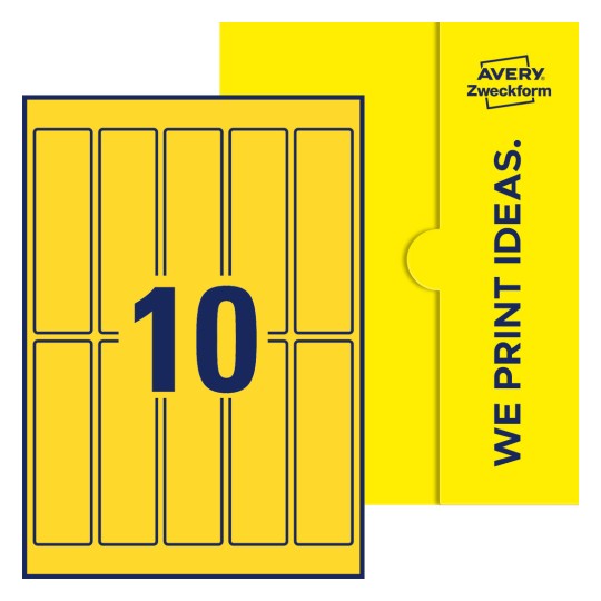 10 stk. etiketter pr. ark. - Firkantede etiketter, 125 x 35 mm