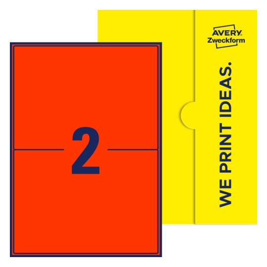2 stk. etiketter pr. ark. - Firkantede etiketter, 199,6 x 143,5 mm