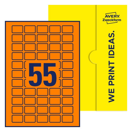 55 stk. etiketter pr. ark. - Firkantede etiketter, 30 x 20 mm