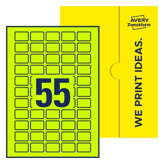 55 stk. etiketter pr. ark. - Firkantede etiketter, 30 x 20 mm