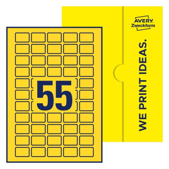 55 stk. etiketter pr. ark. - Firkantede etiketter, 30 x 20 mm