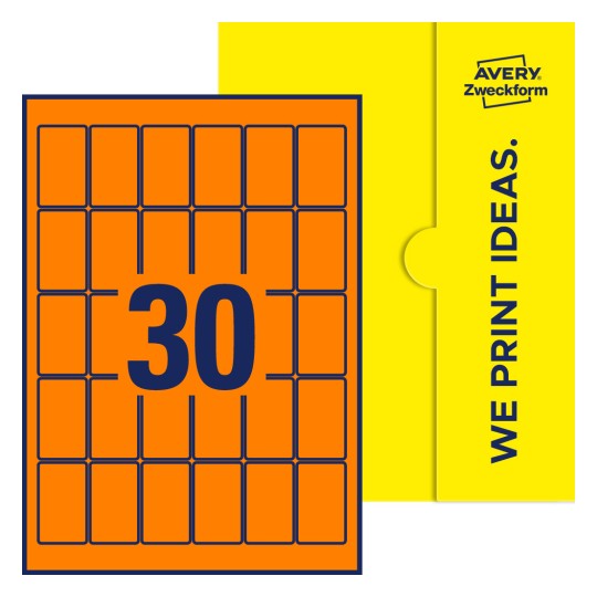 30 stk. etiketter pr. ark. - Firkantede etiketter, 30 x 50 mm