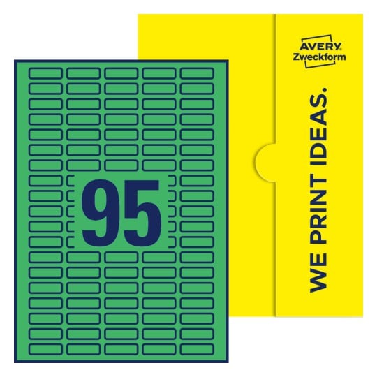 95 stk. etiketter pr. ark. - Firkantede etiketter, 32 x 10 mm