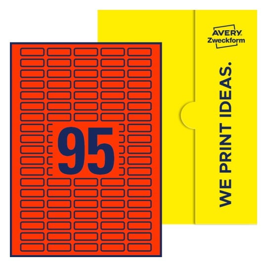 95 stk. etiketter pr. ark. - Firkantede etiketter, 32 x 10 mm