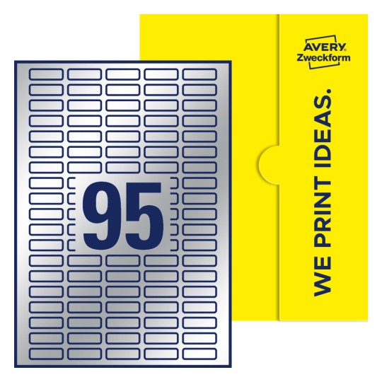 95 stk. etiketter pr. ark. - Firkantede etiketter, 32 x 10 mm