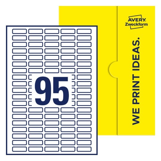 95 stk. etiketter pr. ark. - Firkantede etiketter, 32 x 10 mm