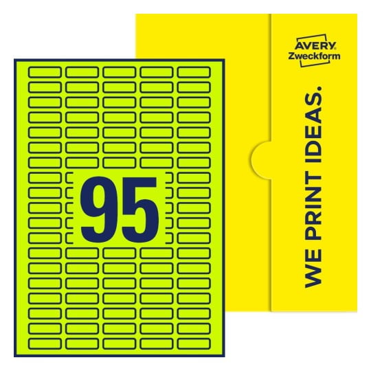 95 stk. etiketter pr. ark. - Firkantede etiketter, 32 x 10 mm