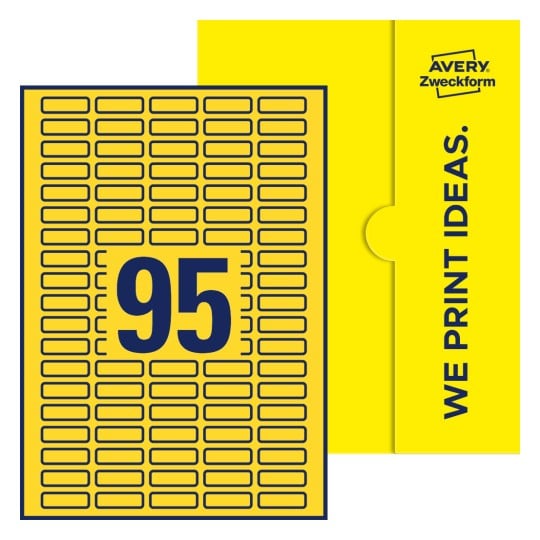 95 stk. etiketter pr. ark. - Firkantede etiketter, 32 x 10 mm
