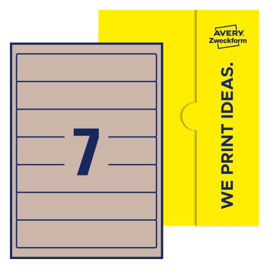7 stk. etiketter pr. ark. - Firkantede etiketter, 38 x 192 mm