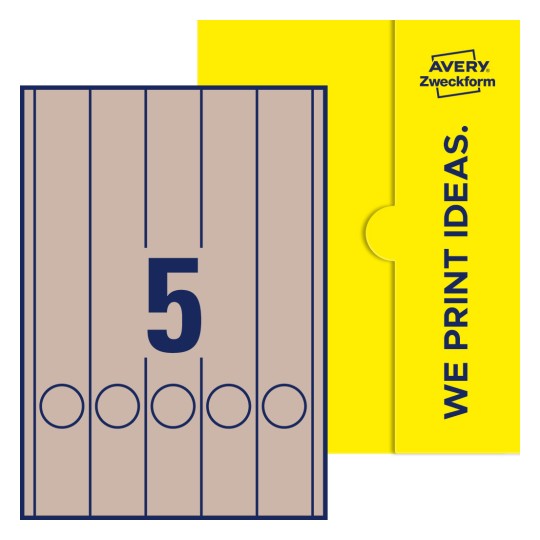 5 stk. etiketter pr. ark. - Firkantede etiketter, 38 x 297 mm