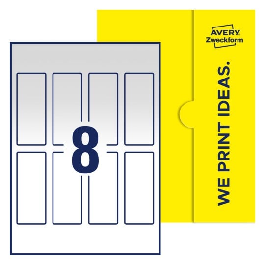 8 stk. etiketter pr. ark. - Firkantede etiketter, 40 x 100 mm