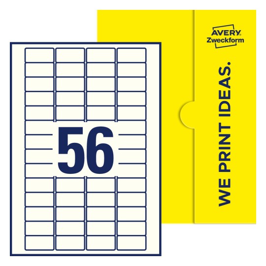 56 stk. etiketter pr. ark. - Firkantede etiketter, 40 x 20 mm