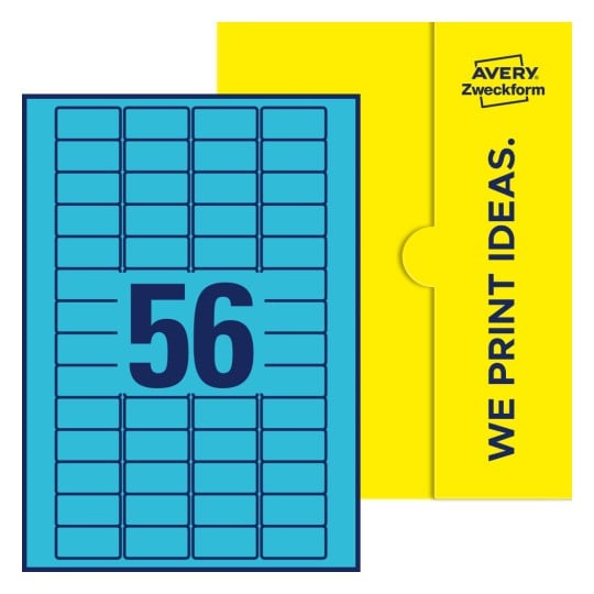 56 stk. etiketter pr. ark. - Firkantede etiketter, 40 x 20 mm