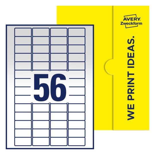 56 stk. etiketter pr. ark. - Firkantede etiketter, 40 x 20 mm