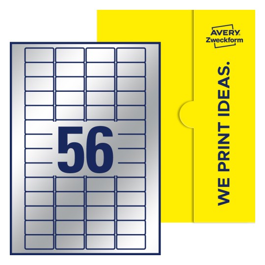 56 stk. etiketter pr. ark. - Firkantede etiketter, 40 x 20 mm