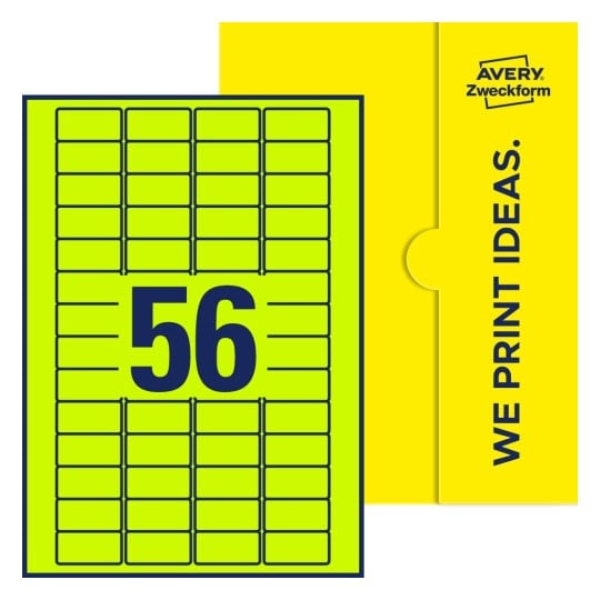 56 stk. etiketter pr. ark. - Firkantede etiketter, 40 x 20 mm