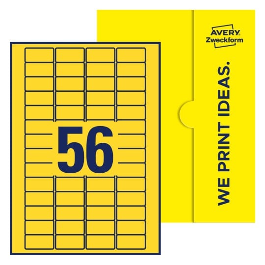 56 stk. etiketter pr. ark. - Firkantede etiketter, 40 x 20 mm