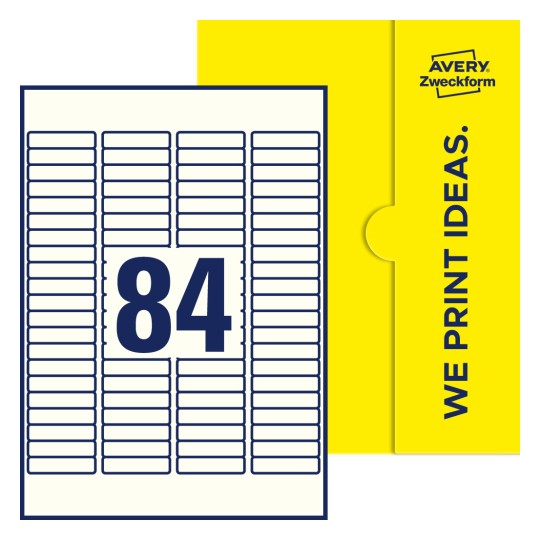 84 stk. etiketter pr. ark. - Firkantede etiketter, 46 x 11,1 mm