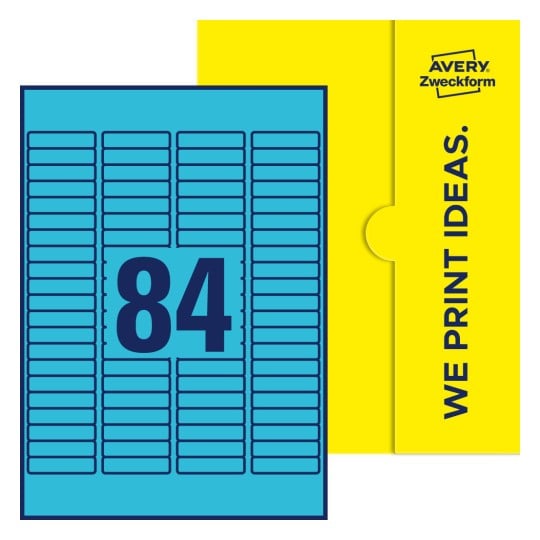 84 stk. etiketter pr. ark. - Firkantede etiketter, 46 x 11,1 mm