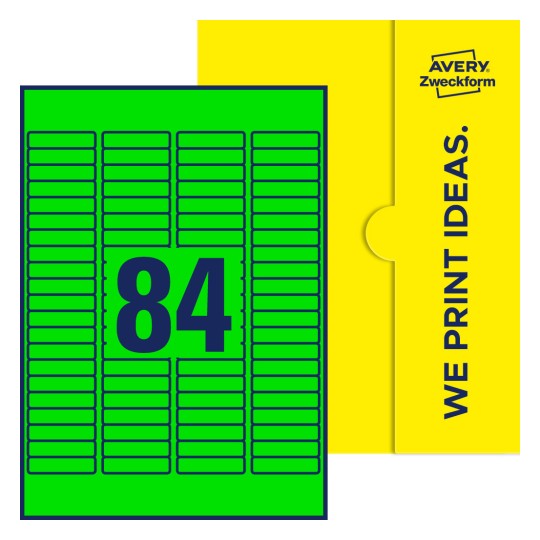 84 stk. etiketter pr. ark. - Firkantede etiketter, 46 x 11,1 mm