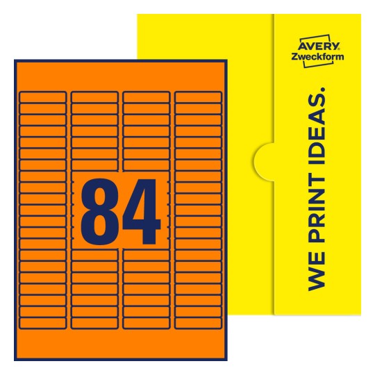 84 stk. etiketter pr. ark. - Firkantede etiketter, 46 x 11,1 mm