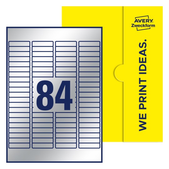 84 stk. etiketter pr. ark. - Firkantede etiketter, 46 x 11,1 mm