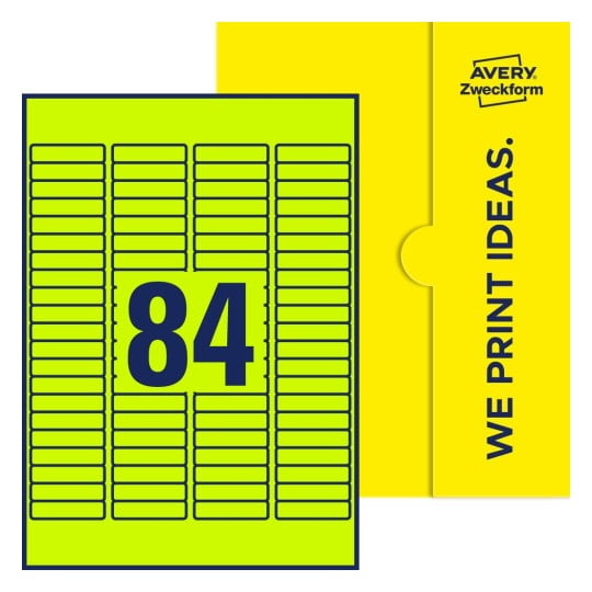 84 stk. etiketter pr. ark. - Firkantede etiketter, 46 x 11,1 mm