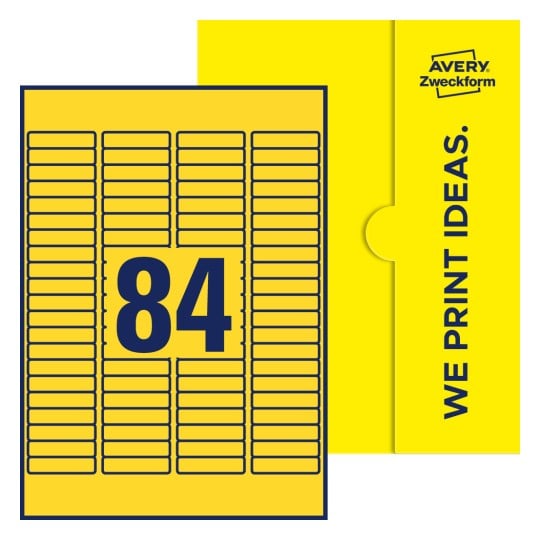 84 stk. etiketter pr. ark. - Firkantede etiketter, 46 x 11,1 mm