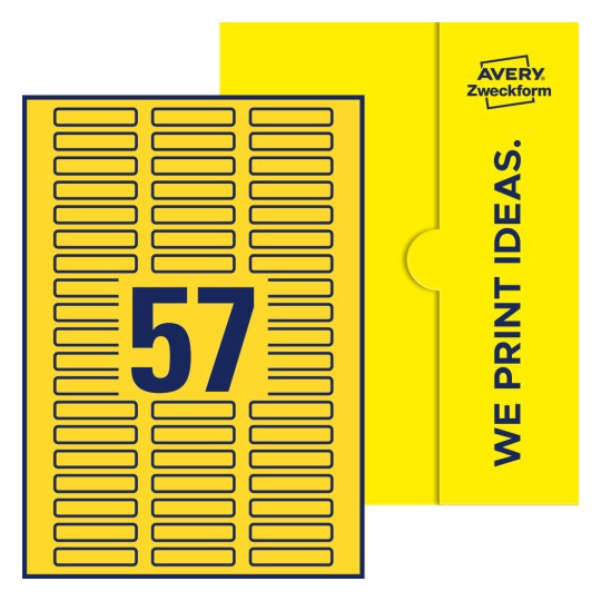57 stk. etiketter pr. ark. - Firkantede etiketter, 50 x 10 mm