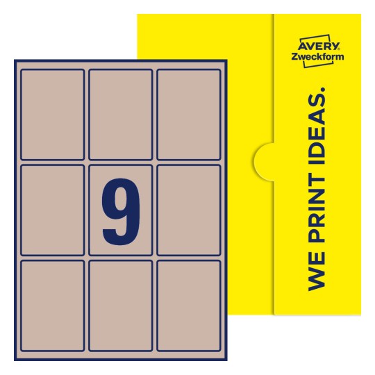 9 stk. etiketter pr. ark. - Firkantede etiketter, 62 x 89 mm