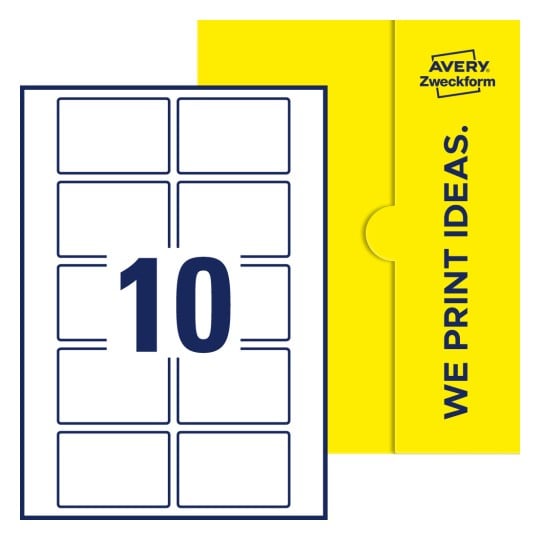 10 stk. etiketter pr. ark. - Firkantede etiketter, 76 x 51 mm