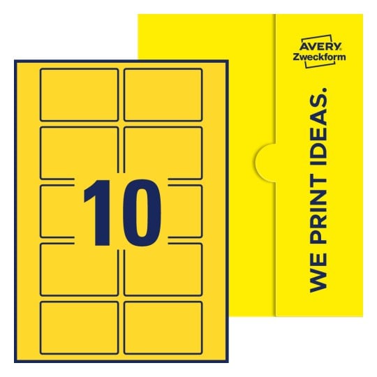 10 stk. etiketter pr. ark. - Firkantede etiketter, 76 x 51 mm