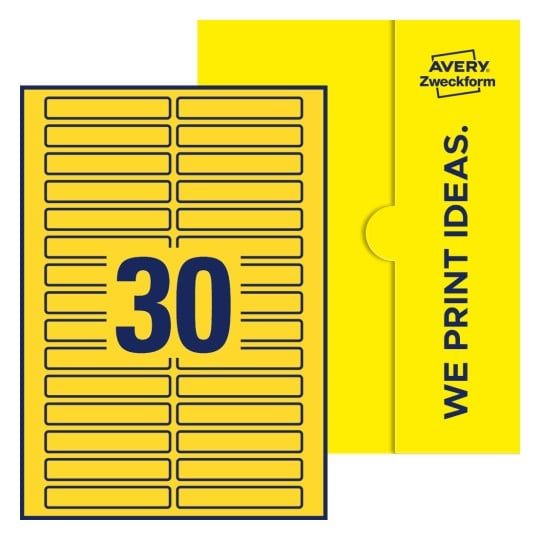 30 stk. etiketter pr. ark. - Firkantede etiketter, 85 x 14 mm