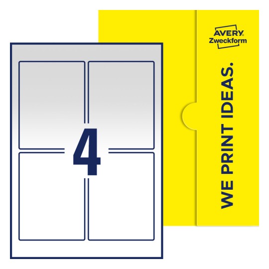 4 stk. etiketter pr. ark - Firkantede etiketter, 90 x 120 mm