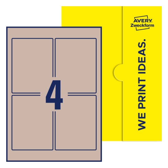 4 stk. etiketter pr. ark - Firkantede etiketter, 90 x 120 mm