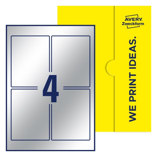4 stk. etiketter pr. ark - Firkantede etiketter, 90 x 120 mm