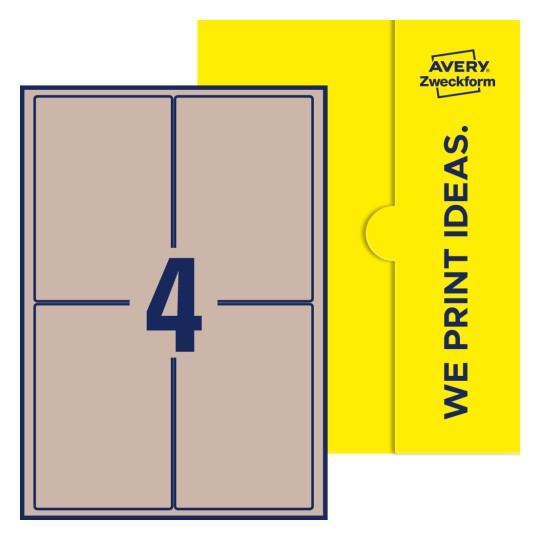 4 stk. etiketter pr. ark. - Firkantede etiketter, 94 x 140 mm