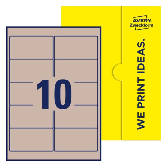 10 stk. etiketter pr. ark. - Firkantede etiketter, 96 x 50,8 mm