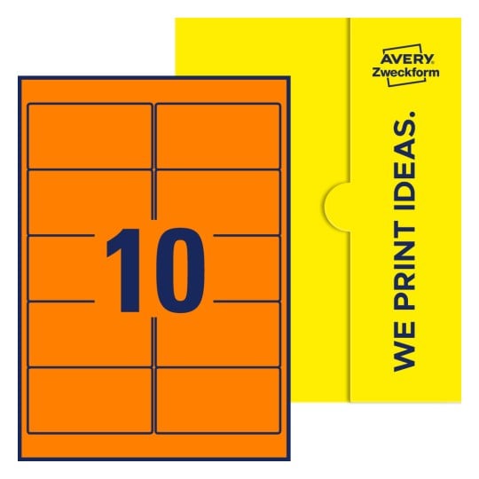 10 stk. etiketter pr. ark. - Firkantede etiketter, 96 x 50,8 mm