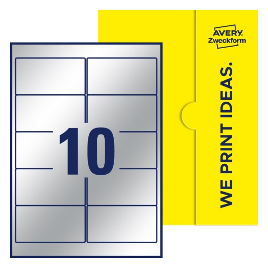 10 stk. etiketter pr. ark. - Firkantede etiketter, 96 x 50,8 mm