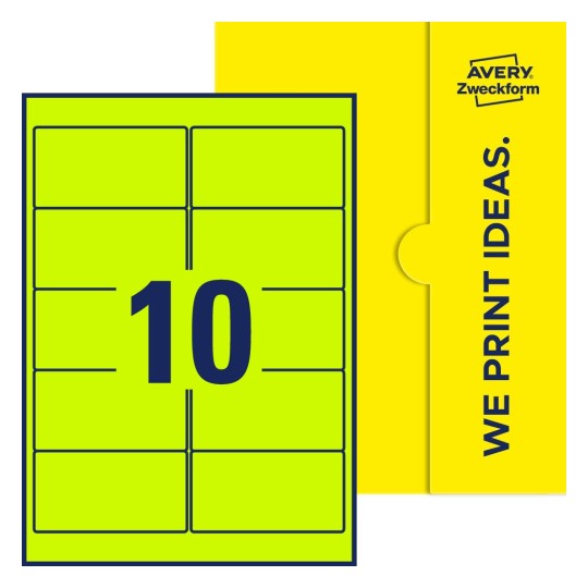 10 stk. etiketter pr. ark. - Firkantede etiketter, 96 x 50,8 mm