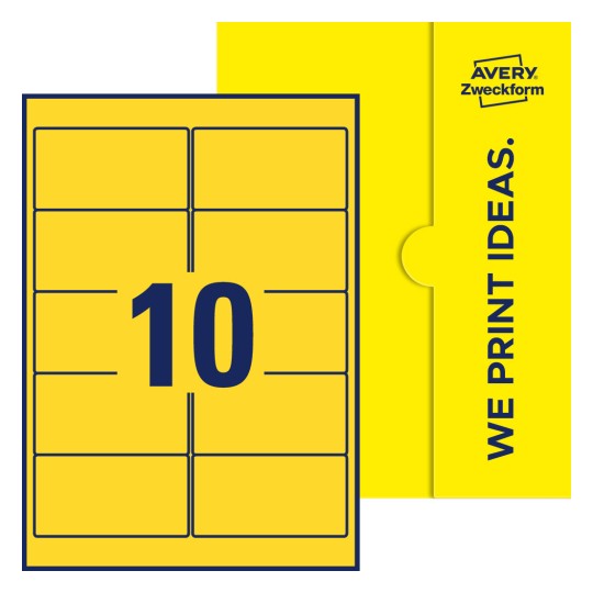 10 stk. etiketter pr. ark. - Firkantede etiketter, 96 x 50,8 mm