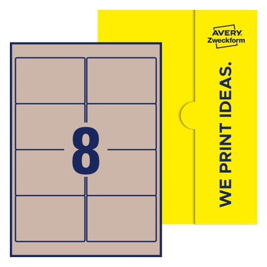 8 stk. etiketter pr. ark. - Firkantede etiketter, 96 x 63,5 mm