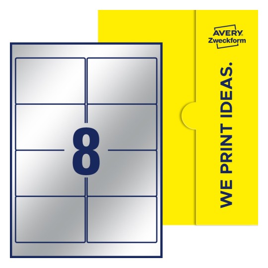 8 stk. etiketter pr. ark. - Firkantede etiketter, 96 x 63,5 mm