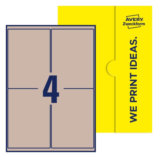 4 stk. etiketter pr. ark. - Firkantede etiketter, 99,1 x 139 mm