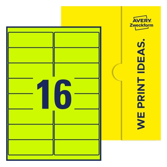 16 stk. etiketter pr. ark. - Firkantede etiketter, 99,1 x 33,9 mm