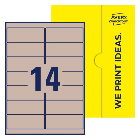 14 stk. etiketter pr. ark. - Firkantede etiketter, 99,1 x 38,1 mm