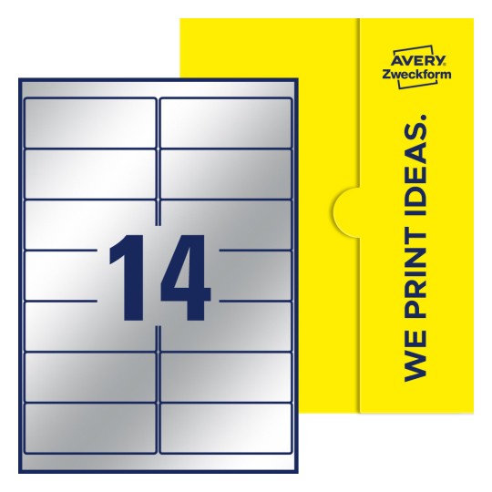 14 stk. etiketter pr. ark. - Firkantede etiketter, 99,1 x 38,1 mm