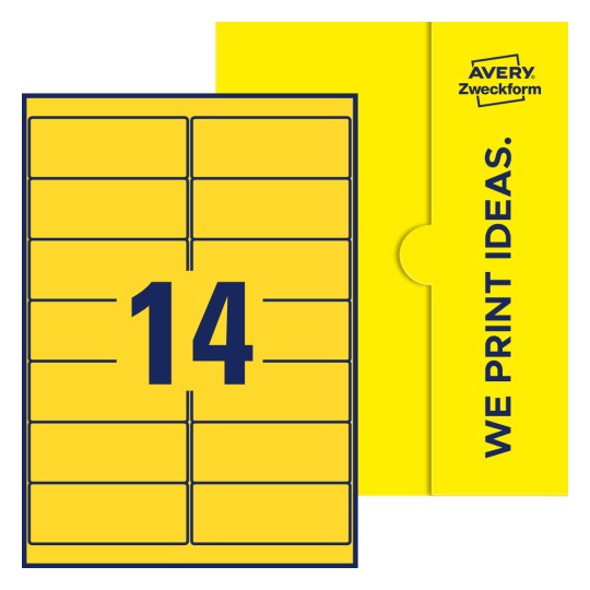 14 stk. etiketter pr. ark. - Firkantede etiketter, 99,1 x 38,1 mm