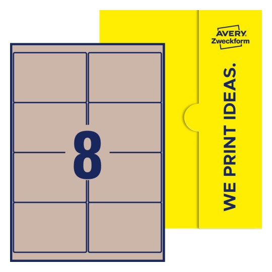 8 stk. etiketter pr. ark. - Firkantede etiketter, 99,1 x 67,7 mm